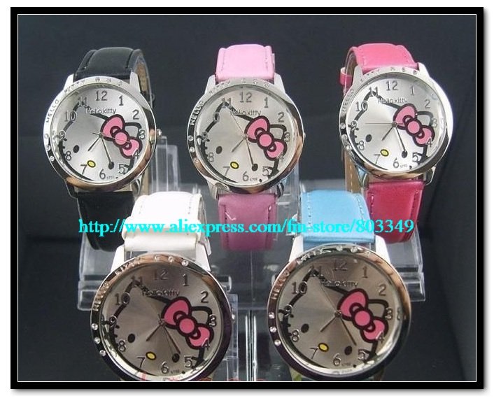 free shipping hello kitty quartz watch cheap women's steel wristwatch 