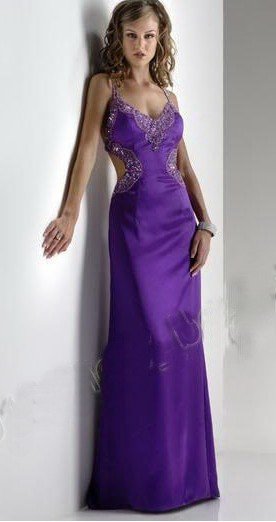 New Bridal dress Purple Strapless wedding dresses V Neck Dress Spaghetti 