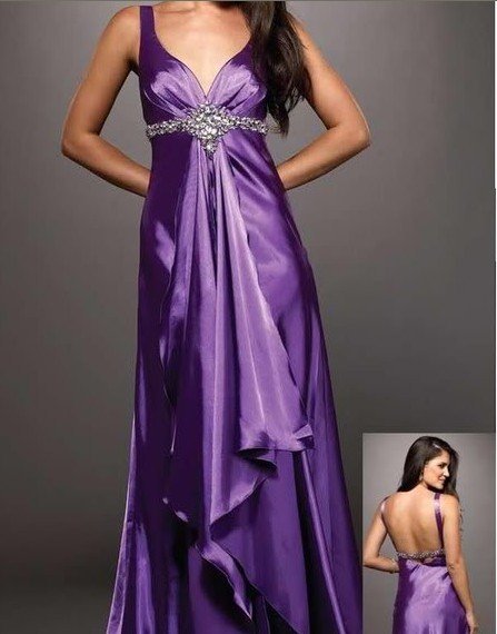 544 2010 The latest styles Purple V Neck Dress Spaghetti Wedding Dresses