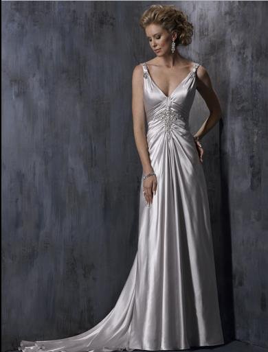  Train Applique Spaghetti Wedding Dresses 2011 Trendy Design 8778