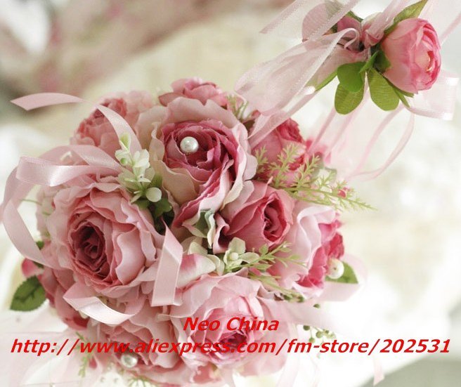 Silk flower wedding boquets