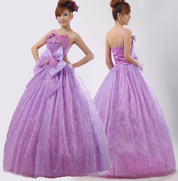 New purple wedding dressbridal gownevening ball dressoffer OEM service 