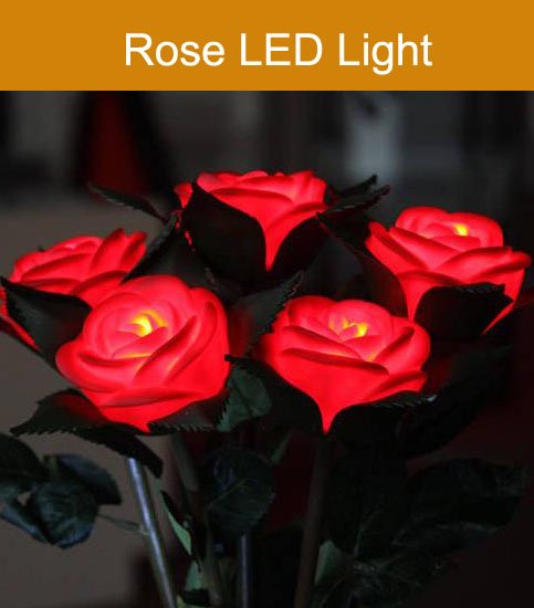 Valentine 39s Day Promotional Gift Romantic Red Rose flower LED Light Wedding