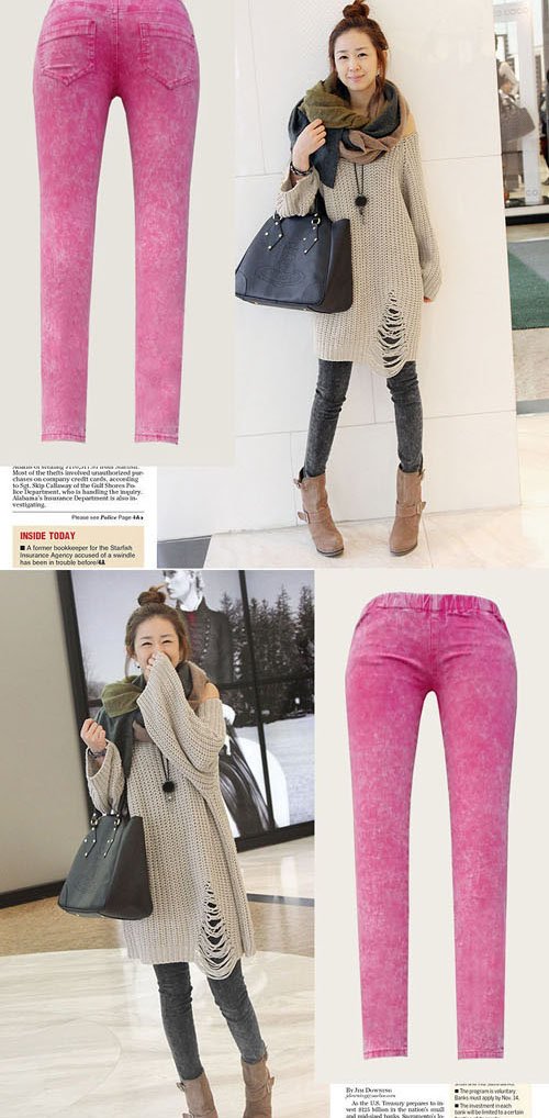 100 fashionable Girl's Tight jeans pants feet Pants boots No 4500 Free 