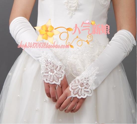 Wedding dress of satin gloves gloves Wedding gloves no gloves ST519