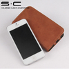 smart designing leather screen cover for iphione 5s mobile in brown color wiht hold bank card on line sale free shipping