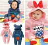 Retail babies newborn Mickey Minnie bodysuit  unisex one piece baby hoodies jumpsuits Baby girls boys clothing