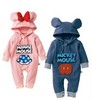 CR025,2014 New baby minnie mouse romper baby boys girls mickey romper 100% cotton long sleeve baby hoodie jumpsuits retail