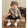 free shipping retail baby boys romper/baby clothing striped baby sport jumpsuit kids clothes/children clothing
