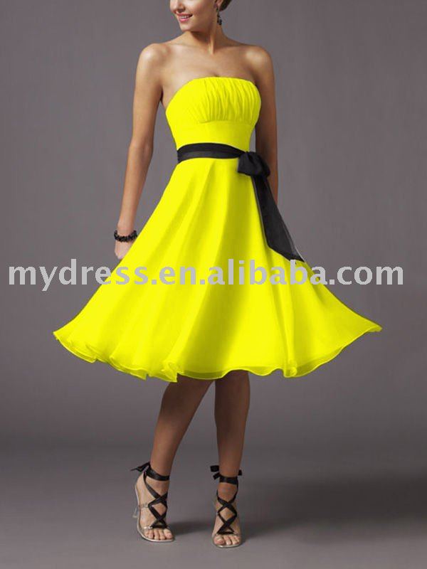Strapless Yellow Dress
