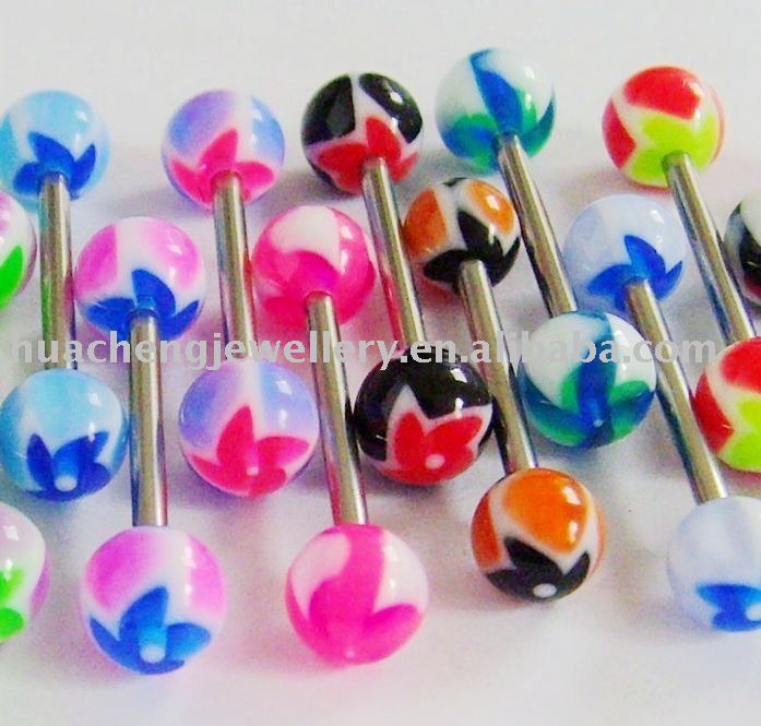 tongue piercing balls. body puercing jewelry-tongue