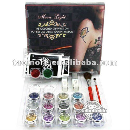 With glitter temporary tattoo,Everybody got any interests about tattoo would satisfy a craving of tattoo,no pain,cheap,cool,removable