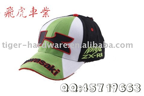 Kawasaki Logo Green. velcro strap at the back to adjust the size. quot;Kawasakiquot; logo embroidered on. high quality classic cap. material : cotton. Color:Green/Blue