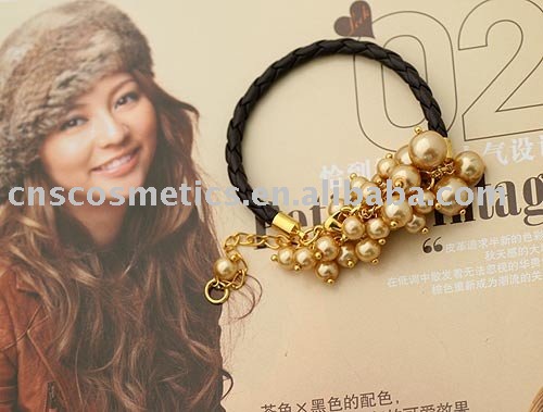 Wholesale * accept paypal Lady fashion Leather Pearl Bracelet Jewelry ...