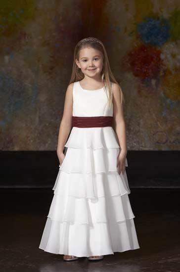 Pics Of Girls With Layers. Wholesale White organza, claret sash, 5 layers, custom made flower girls#39;