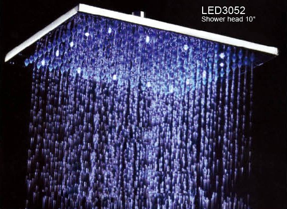 rainfall shower head. Brass LED Rain Shower Head