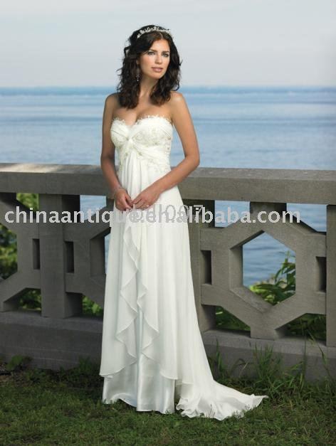 beach wedding dresses 2009. Wholesale 2009 Sexy White Sleeveless each wedding dresses for Bride hot sell 001