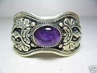 Tibet amatista anillo de plata tallada brazalete ajustable (China (continental))