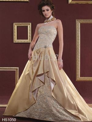 gold wedding dress