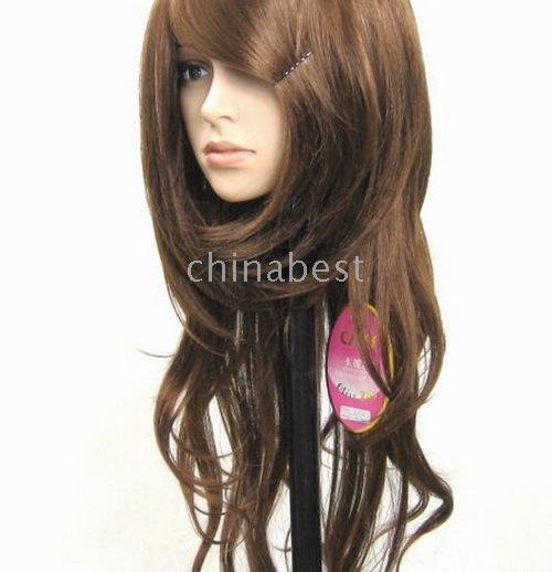 Wholesale SL011 color &style 6PCS/lots Curl long light brown hair front 
