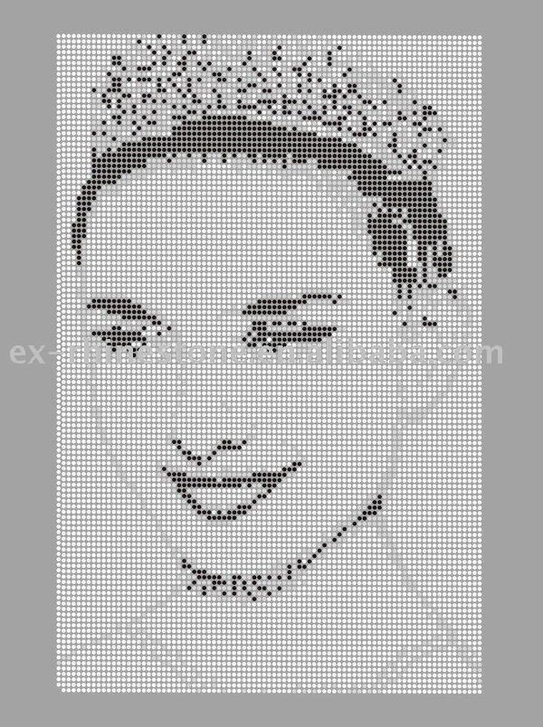 Wholesale Free Shipping Iron On Rhinestone Audrey Hepburn Design 100