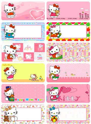 Customized Stickers on Name Stickers Personalized Name Labels Hello Kitty Jpg