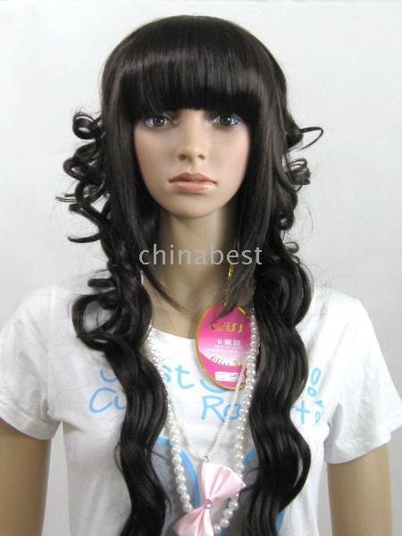 Wholesale 6PCS/lots Curt long light brown hair front fringe 100% Japanese 