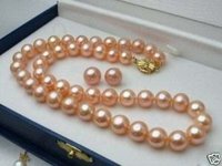 8-9mm AKOYA ROSA DE ORO collar de perlas Pendiente de Plata (China (continental))