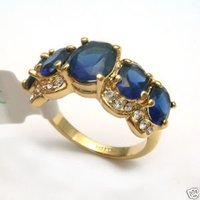 Magnífico 14K Gild zafiro anillo (China (continental))
