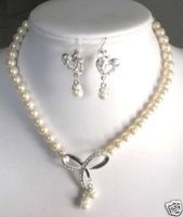 Bastante 8mm Collar de perlas pendiente de 17 "sets (China (continental))