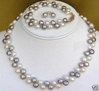 Hermoso Collar brazalete de perlas aretes (China (continental))