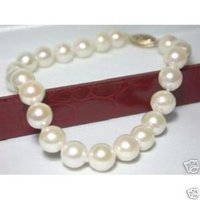 Encantador brazalete de perlas genuinas blanco / ajustable (China (continental))