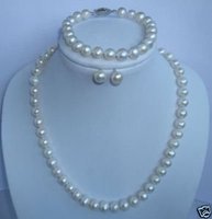 7-8mm blanco collar de perlas pulsera pendiente / Ketten (China (continental))