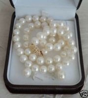 Hermosa 8-9mm negro collar de perlas aretes (China (continental))
