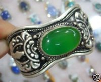Tibet Plata Verde Jade Brazalete Bracelet / Armschmuck (China (continental))