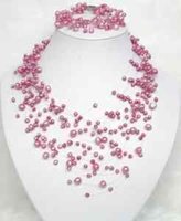 Pink Pearl 2 filas Collar conjunto (China (continental))