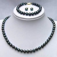 negro perla collar pulsera 7-8mm Juegos (China (continental))