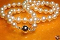 Impresionante 8mm de 7 conjuntos de collar de perlas cultivadas blancas / (China (continental))