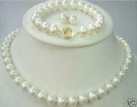 AAA blanco collar de perlas pendientes pulsera 7-8mm (China (continental))