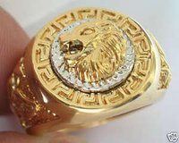 León de Cabeza y Eagles anillo hombres 18kgp amarillo Gild del anillo (China (continental))