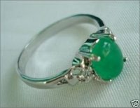 Hermoso anillo de jade joyería de plata Tamaño: 7-8/Ringe (China (continental))
