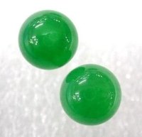 10mm ronda pendientes de jade verde 925sc (China (continental))