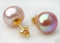 genuina 7-8mm morado perla par de aretes (China (continental))