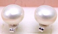 11-12mm blanco perla de agua dulce pendiente par (China (continental))