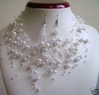 Joyería Collares de Perlas Blancas Aretes / Juegos (China (continental))