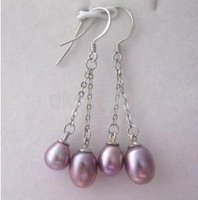 Pendientes con Encanto Natural Purple Pearl (China (continental))