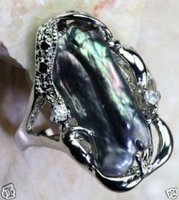Hermoso anillo negro de la perla (China (continental))