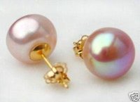 Popular Pink Freshwater Pearl Stud Earrings(China (Mainland))
