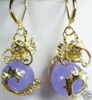 Rara dragón púrpura Jade Dangle Earring (China (continental))