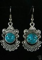exquisite Jewelry Tibet Argent Turquoise Earrings(China (Mainland))